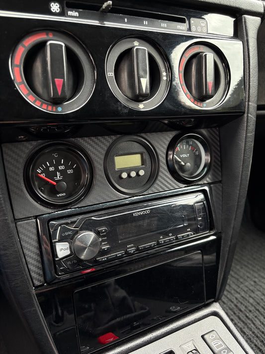 Mercedes W201 Rahmen für lange Mittelkonsole – 52 mm Zusatzinstrumente – passend für Nicht-16V-Modelle | Long Center Console Gauge Pod Frame