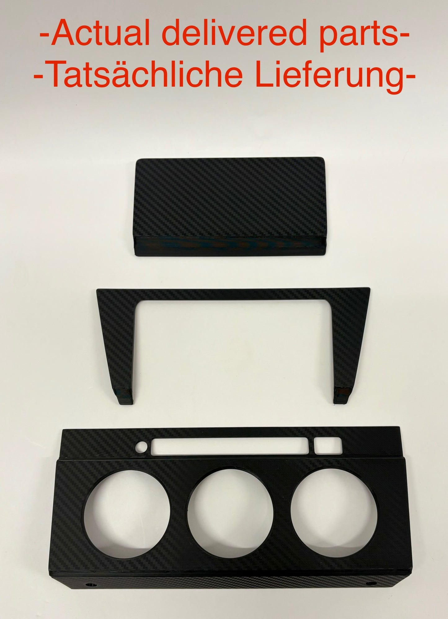 Mercedes W201 190E Center Console Trim Panel & Ashtray Decor Set Carbon