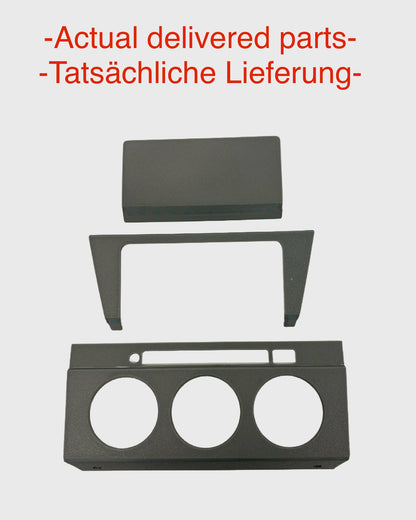 Mercedes W201 190E Center Console Trim & Ashtray Decor Set Grey Textured