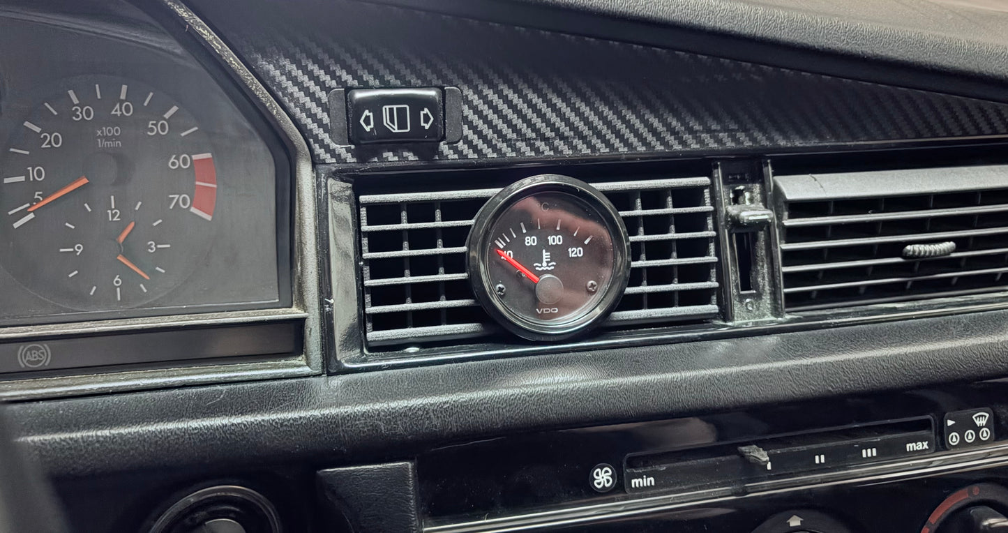 Mercedes W201 190E Gittereinsatz Halter Zusatzinstrument 52mm Lüftung Gauges Ventilation Frame Gaugepod