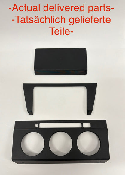 Mercedes W201 190E Center Console Trim & Ashtray Decor Set Matte Black