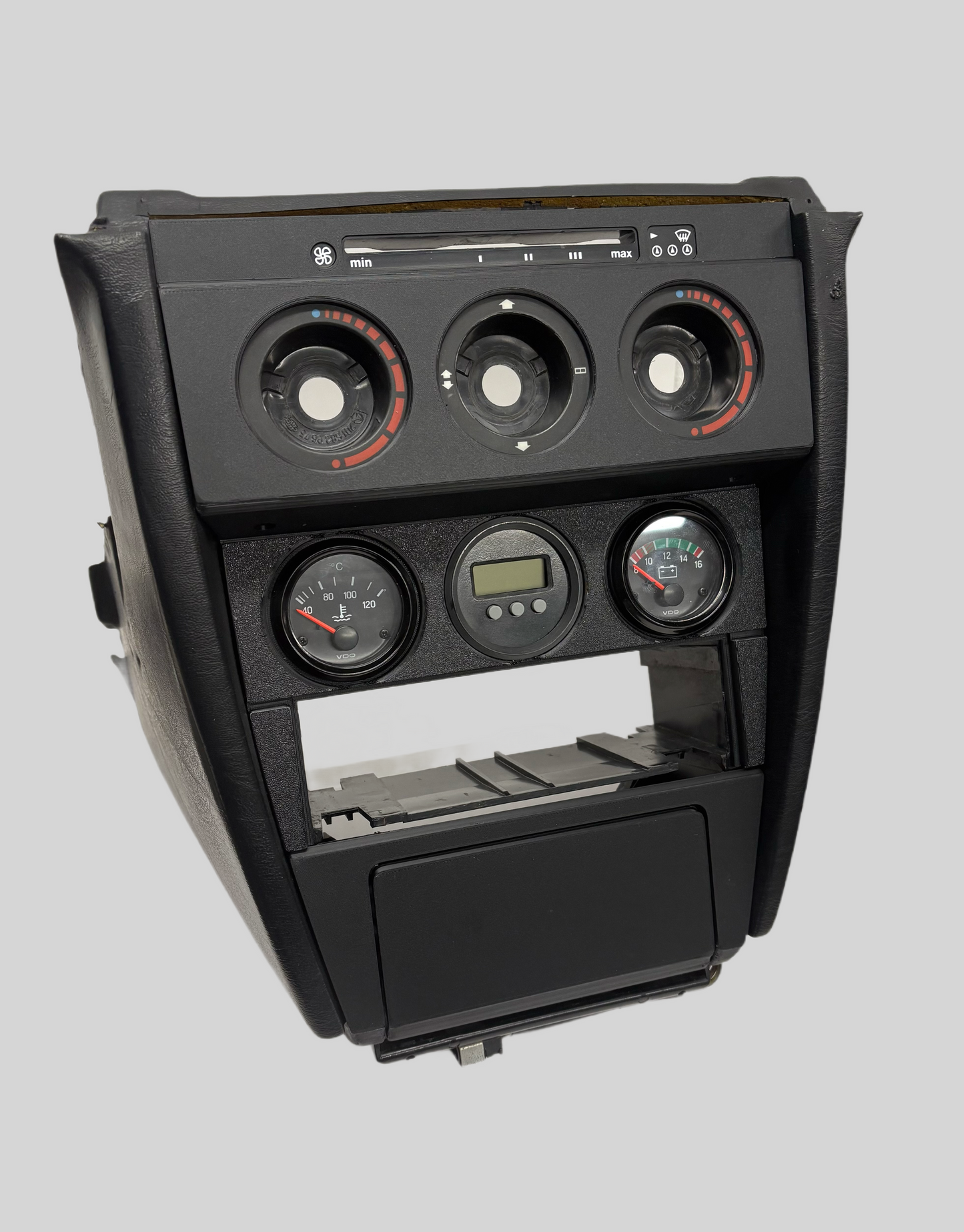 Mercedes W201 190E Center Console Trim & Ashtray Decor Set Matte Black