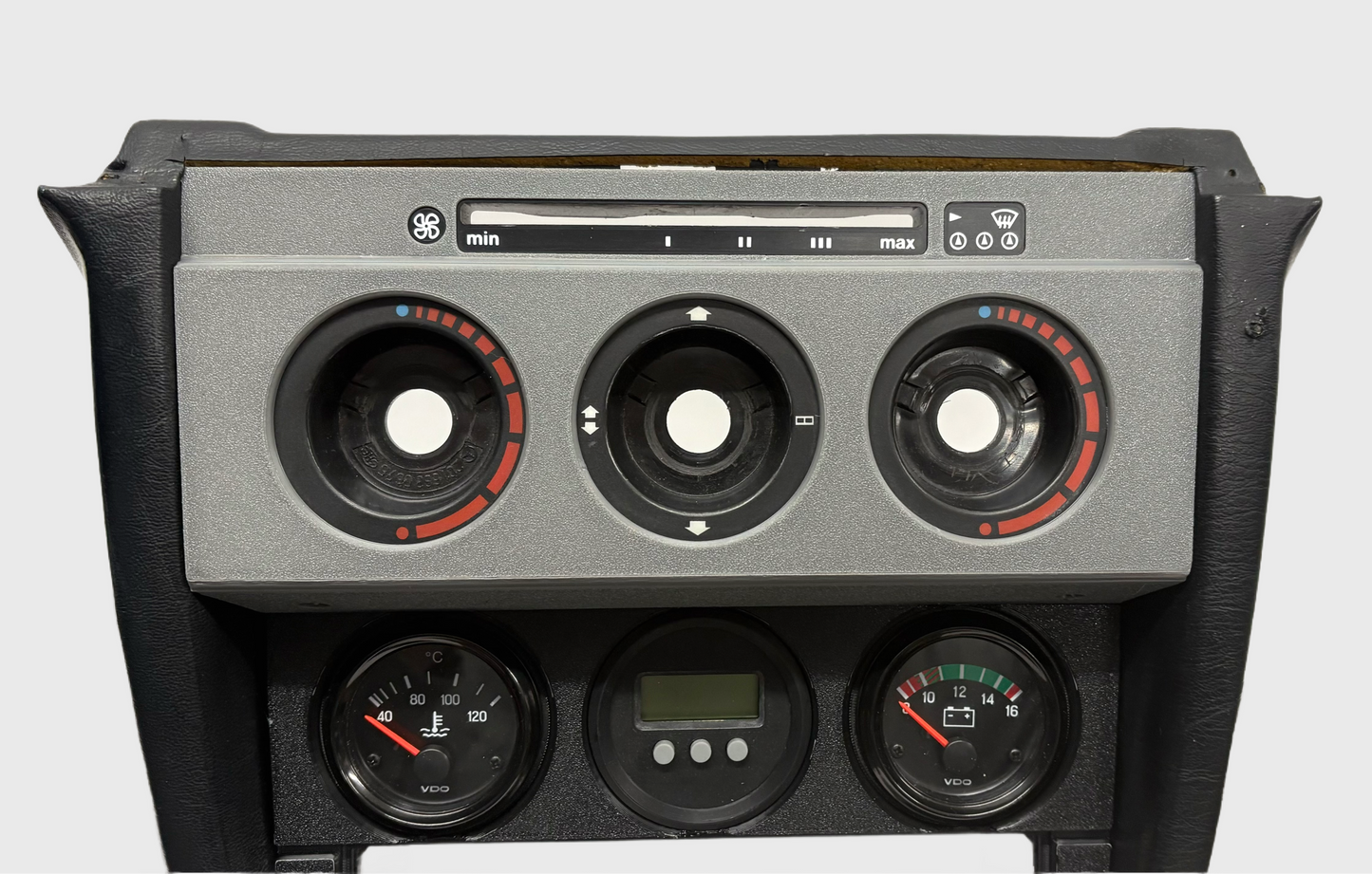 Mercedes W201 190E Center Console Trim & Ashtray Decor Set Grey Textured