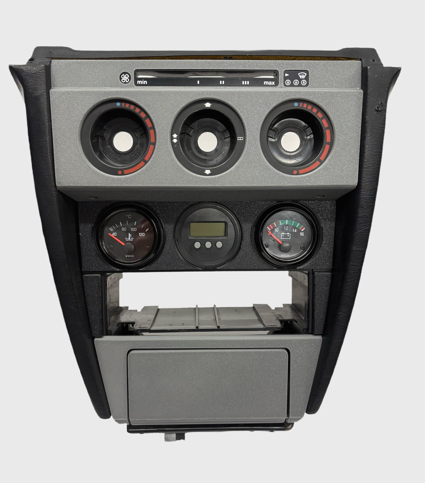 Mercedes W201 190E Center Console Trim & Ashtray Decor Set Grey Textured