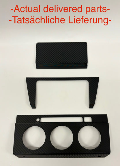 Mercedes W201 190E Center Console Trim Panel & Ashtray Decor Set Carbon