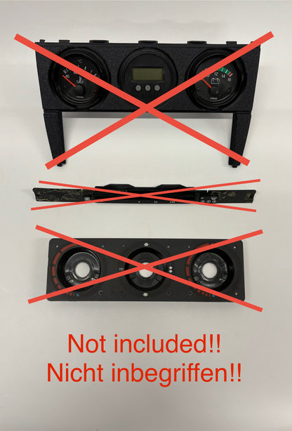 Mercedes W201 190E Center Console Trim & Ashtray Decor Set Matte Black