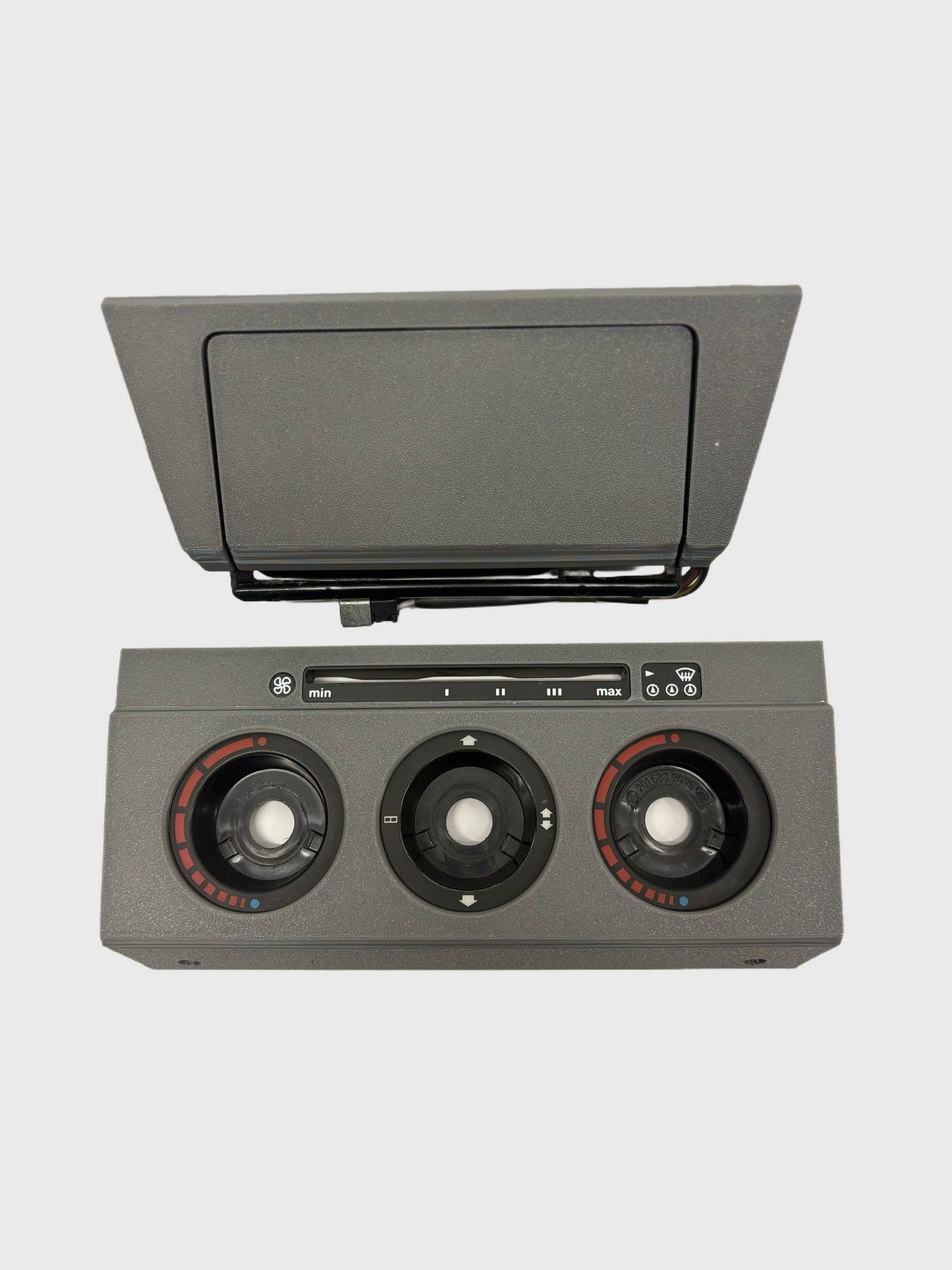 Mercedes W201 190E Center Console Trim & Ashtray Decor Set Grey Textured